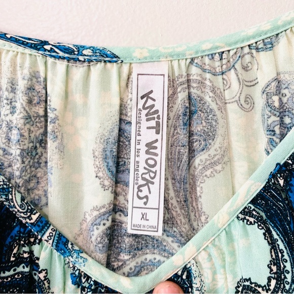 Knit Works Paisley Blouse Large - Picture 2 of 6